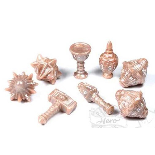 2!PHD2311 PolyHero Cleric 8 Dice Set - Radiant Rose published by Poly Hero Dice